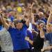 Kansas fans celebrate a basket against Michigan during the first half at Cowboys Stadium in Arlington, Texas on March 29, 2013. Melanie Maxwell I AnnArbor.com